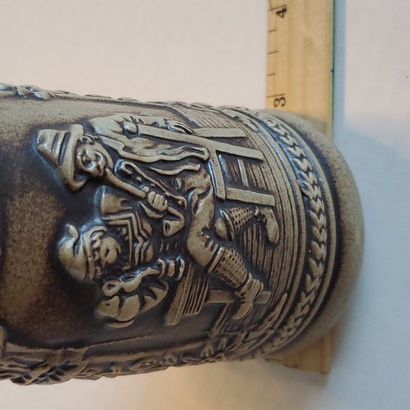 Vintage West Germany Stoneware Gerzit Pewter Lidded Stein - Picture 14 of 14